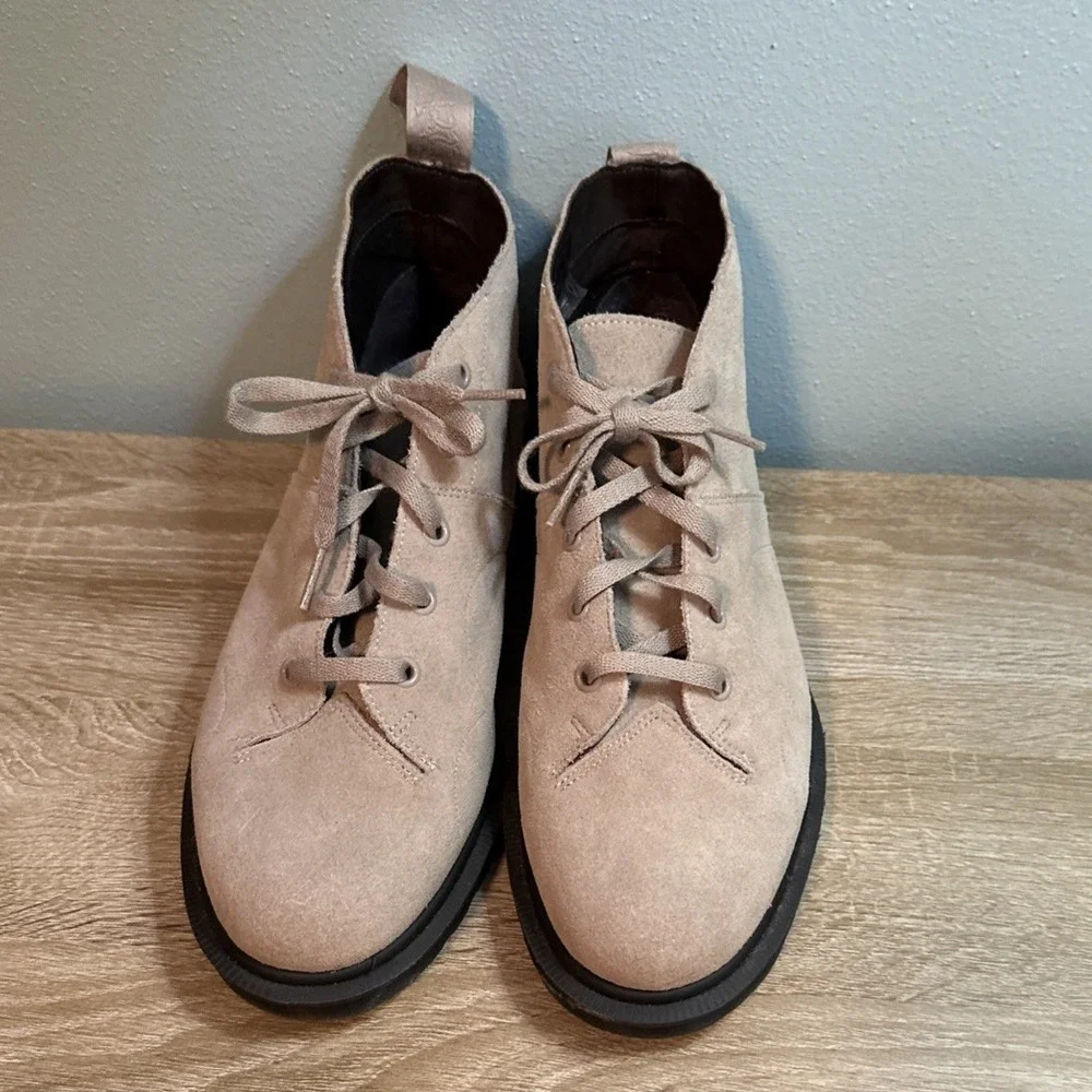 Dr Martens Tan Suede Leather Boots‎ Mens Size 8 Docs Safety Slip Resistant